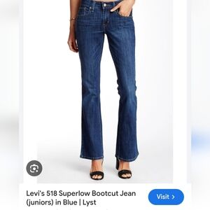 LEVIS 518 BOOT CUT Jeans Sz12 (JR 13)
